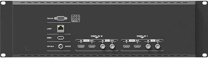 LILLIPUT Dual Rackmount Monito 7 RM-7029S 3-RU Rackmount Monitor with 3G-SDI /HDMI 2.0 Scope view support up to 1080p 60Hz SDI and 2160p 60Hz HDMI video