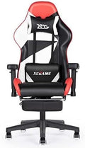 Ergonomic Racing Style Gaming Chair with Reclining Back Footrest Lumbar Support &amp Flip-Up Arms PU Leather Office Computer Chair(Type K)