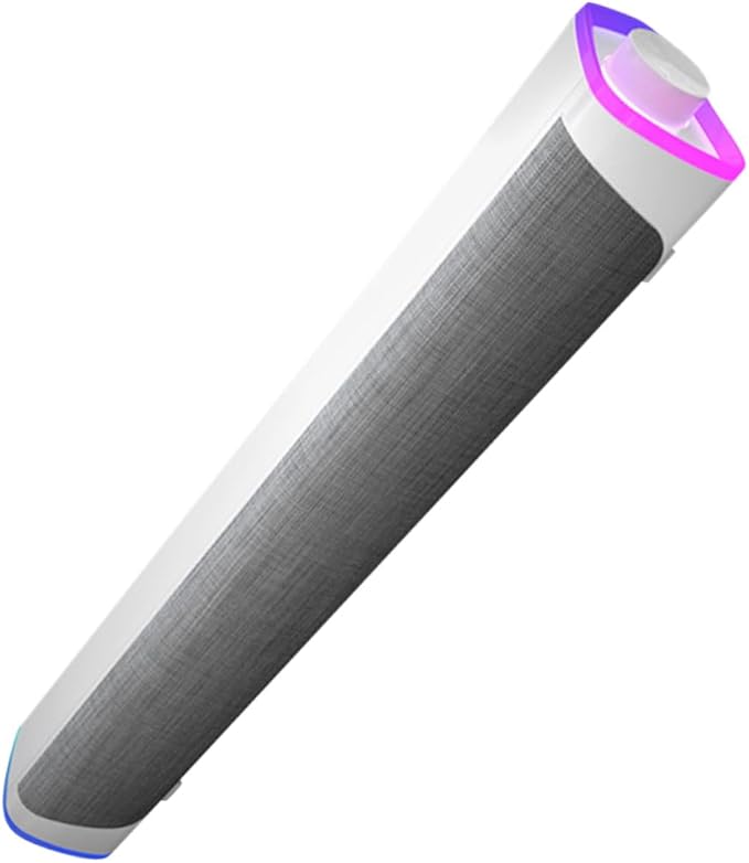 HOMSFOU Household Dual Speaker Sound Bar Stereo Sound for Desktop Laptop and Tablet White Compact Design for Space Saving and Immersive Audio