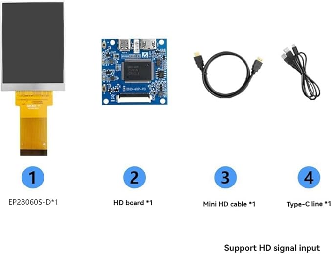 2.8-Inch Mini Split Screen -Compatible Display 480x640 Resolution Full View RGB IPS Universal Capacitive Touch Nontouch