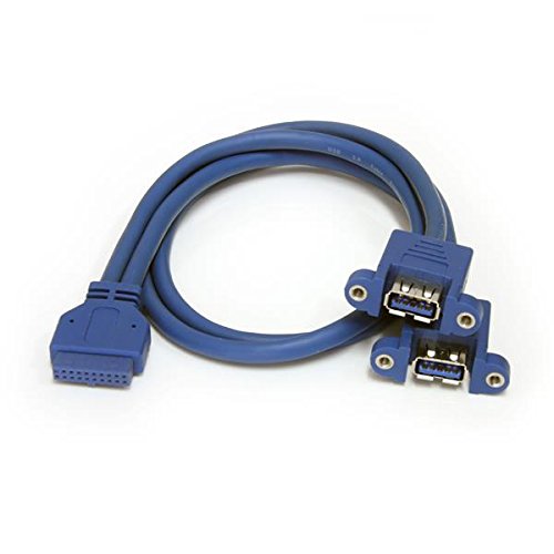 StarTech.com 1.6 ft Blue USB 3.0 Female-to-Female Cable for Motherboard Header Compatible with Computer Laptop Printer Keyboard Mouse USB Hub USB Flash Drive Authentication Fob
