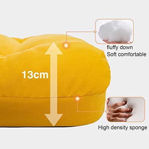 Floor Chair Indoor Adjustable Floor ChairFloor Chair Gaming Floor Seat for Living Room Adjustable Backrest with Cotton Linen Cover for Balcony Reading Bedroom Study Room (Color : Yellow Size : 57x
