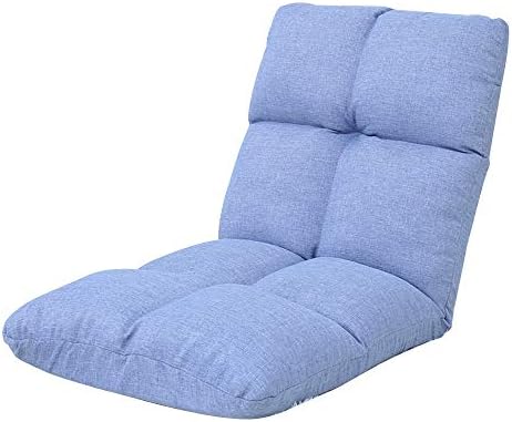 Floor Chair Floor Chair Folding Bed Chair Removable and Washable Single Lounger Sofa 5-Speed Adjustment Floor Sofa for Balcony Bay Window (Color : Dark Blue)