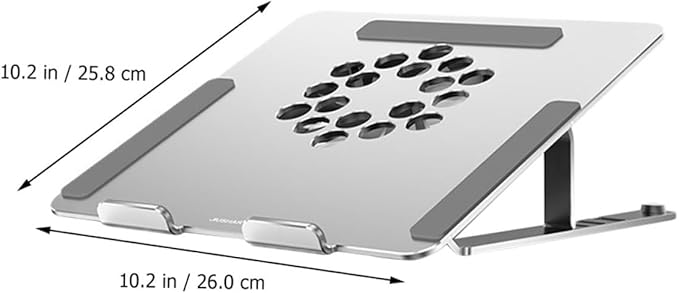 DOITOOL Aluminum Alloy Laptop Cooling Pad with Adjustable Height and Quiet Fan Ventilated Support Stand for Gaming and Office Use Silver Laptop Cooler Base