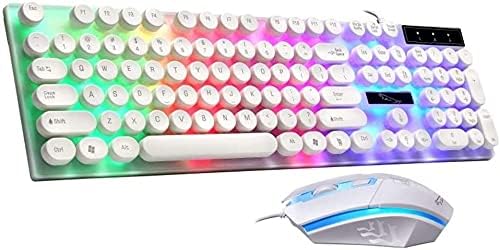 zhanghong Gaming Keyboard and Mouse Set LED Backlit Keyboard and Wired Mouse for PC Computer Gamer Laptop PC Computer Game and Work