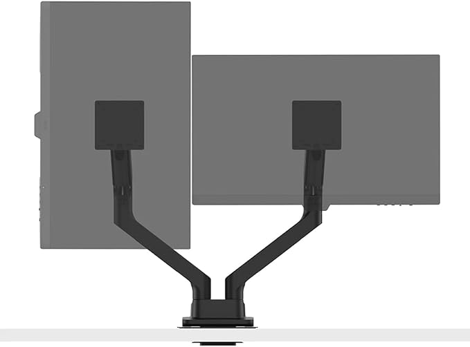 BenQ BDH01 Dual Monitor Arm -Gas Spring Monitor Stand for 2 Screens Up to 35'' &amp 44lbs Heavy Duty Quick Installation No Sagging Top Clamp and Grommet Base Reinforcement Plate VESA 75x75 &amp