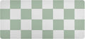 Mouse Pad Desk Mat Leather Desk Pad Large Gaming Desk Cover Protector Mat for Keyboard Computer Laptop Office Waterproof 47.2 x 23.6 Inch Checkered White and Green