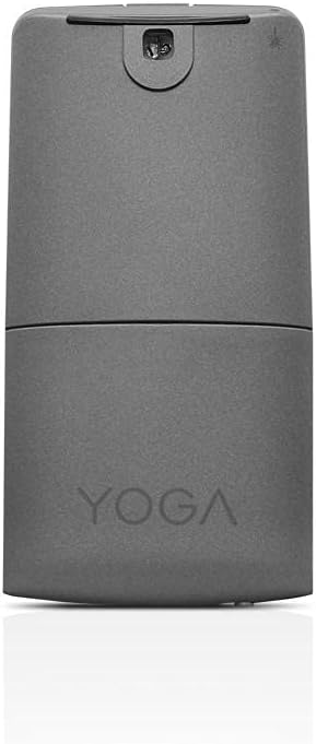 Lenovo Yoga Computer Mouse for PC Laptop Computer with Windows or Chrome - 2.4GHz Wireless Nano Receiver &amp Bluetooth 5.0 - Ergonomic V-Shape - Twists Flat - Built-in Laser Presenter - Iron Grey