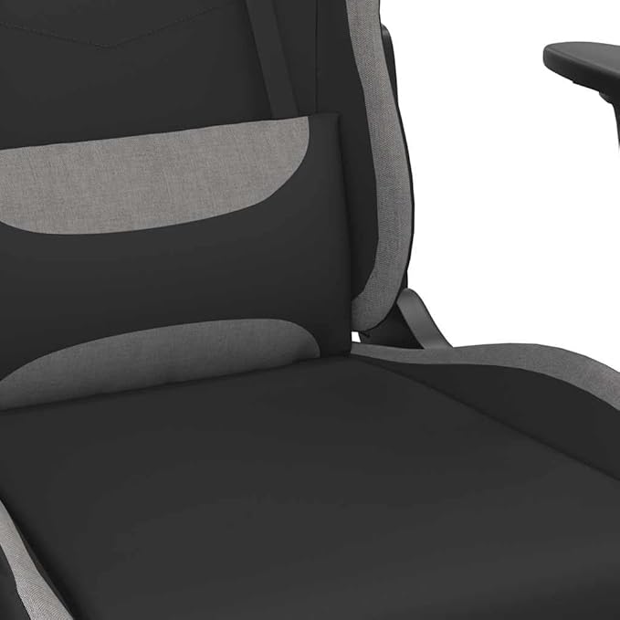 Ergonomic Gaming Chair with Massage Adjustable Height Gel Seat Cushion Footrest Black and Grey Polyester for Computer Office Gamer