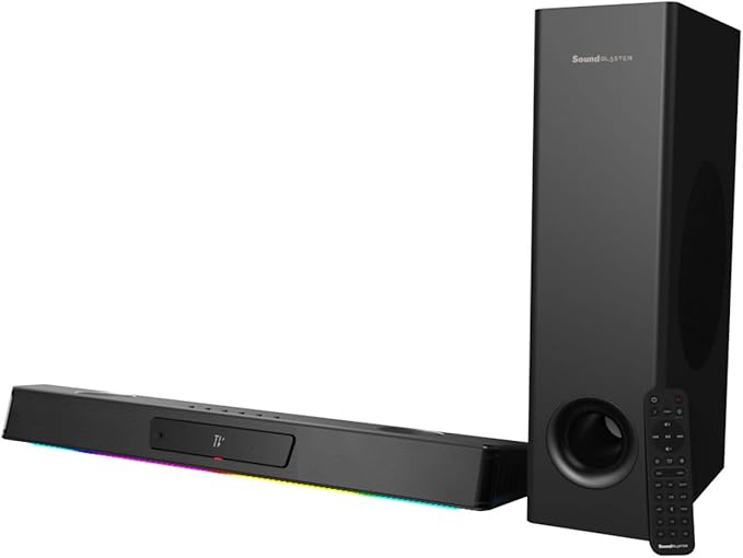 Creative Sound Blaster Katana V2X 5.1 Multi-Channel Gaming Soundbar with Compact Subwoofer 180W Peak Power ft Tri-Amplified 5-Driver Design Super X-Fi Technology and RGB Lighting