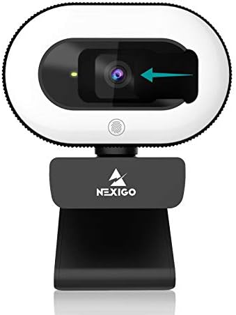 NexiGo StreamCam N930E with Software 1080P Webcam with Ring Light and Privacy Cover Auto-Focus Plug and Play Web Camera for Online Learning Zoom Meeting Skype Teams PC Mac Laptop Desktop