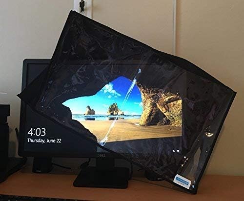 Comp Bind Technology Waterproof Cover for LCD 27'' Monitor Front Transparent Anti Static and Strong Cover Dimensions 25.1''W x 2.25''D x 14.9''H