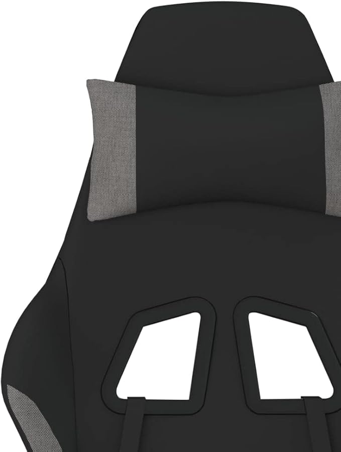 vidaXL Gaming Chair with Footrest Black and Light Gray Adjustable Armrests Ergonomic Design Reclining Function Chairs Game Swivel Computer Racing Desk Armchair