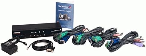 StarTech.com 4-Port USB KVM Switch with Ethernet Switch and Audio and USB Hub (SV431USBAN)