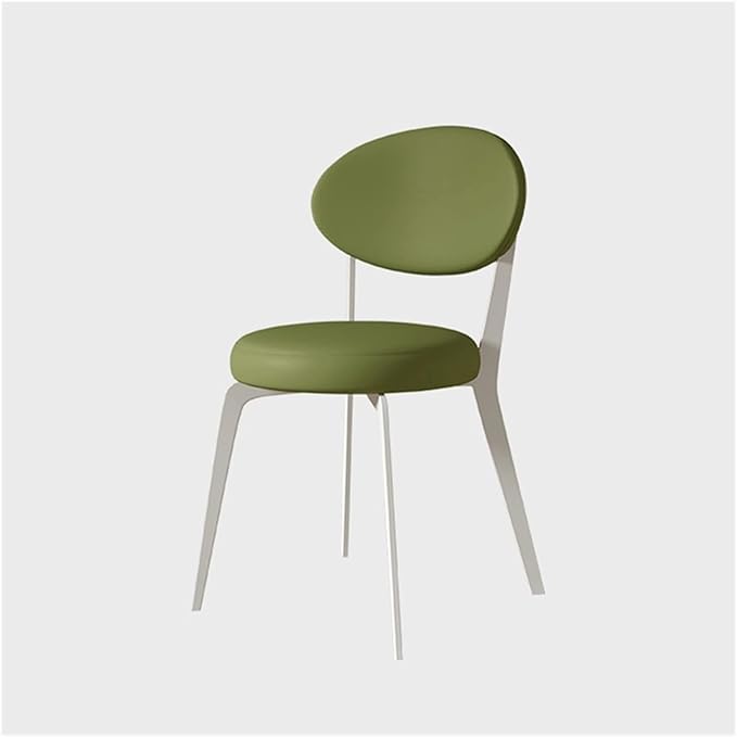 Adjustable Office Computer Chair with Armrest Leather Dining Chair Home Furniture Restaurant Dining Chair Creative Household Dining Chair(White-Green)