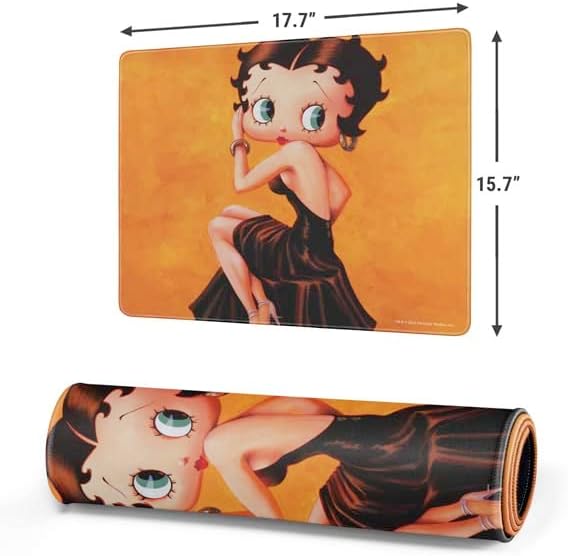 Skinit Medium Gaming Mouse Pad - Officially Licensed Betty Boop Little Black Dress Design with Stitched Edges Waterproof Non-Slip Rubber Base Desk Mat for Keyboard &amp Mouse 17.7 x 15.75 inche