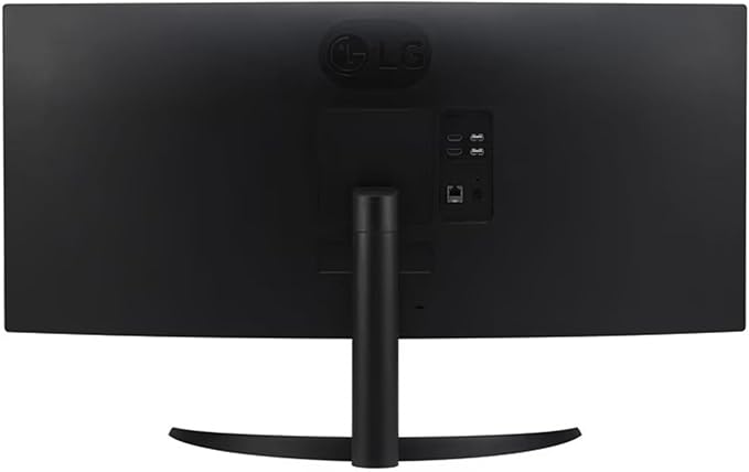 LG 34 Inch WQHD (3440x1440) Curved Smart Monitor 100Hz HDR10 99% sRGB webOS 23 Screen Share Built-in Speakers AirPlay 2 Flicker Free Includes Wireless Screen Mirroring HDMI USB-ABlack