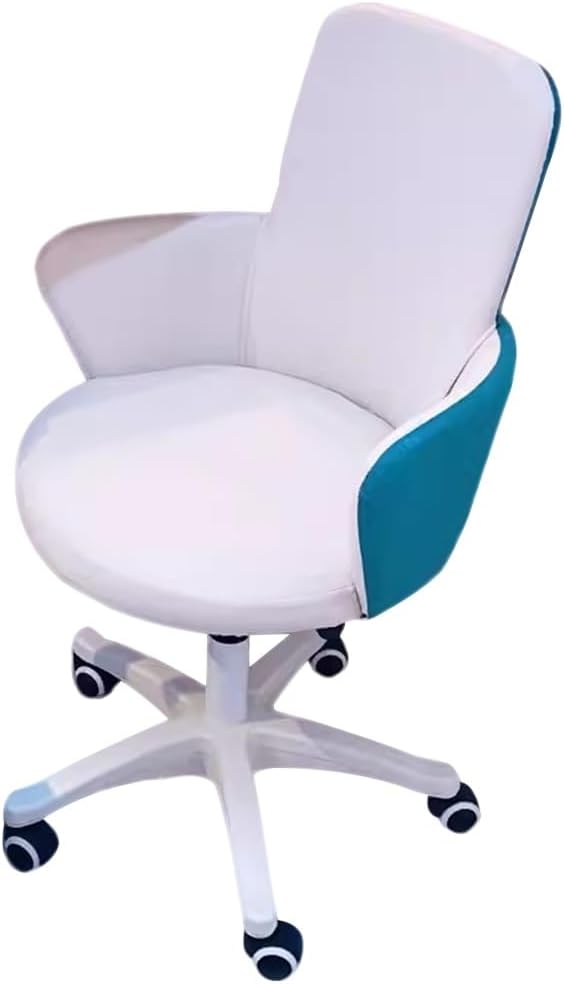 Gaming Chair Bedroom Accent Chairs Cute Computer Desk Chair Swivel Home Office Desk Chairs Liftable Kitchen Chairs Study Backrest Reading Desk Chair for Living Room Bedroom (Color : White)