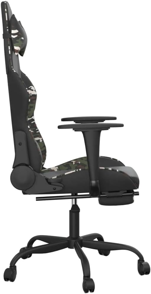 Massage Gaming Chair with FootrestFaux Leather Computer Game ChairMassage Office ChairErgonomic Desk Chair PC Gaming Chair for Adults Teens(Black&ampCamouflage) -AA