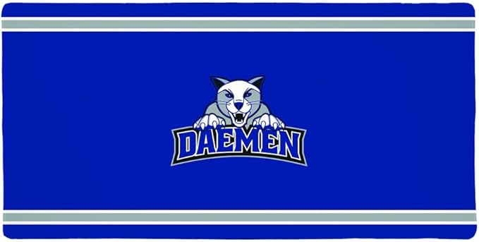 Daemen College Wildcats Primary Logo Stripes Large Gaming Mouse Pad Desk Mat with Stitched Edges Non-Slip Base for Gamer Home and Office 31.5 x 15.7