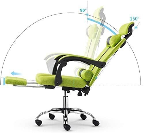 Office Chair Recliner Computer Chair Office Desk Chair Ergonomic Mesh Chair Lift Swivel Chair Work Game Chair Gaming Chair Chair (Color : Green) Needed