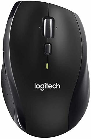 Logitech M705 Wireless Marathon Mouse for PC - Long 3 Year Battery Life Ergonomic Shape with Hyper-Fast Scrolling and USB Unifying Receiver for Computer and Laptop - Black (Renewed)
