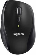 Logitech M705 Wireless Marathon Mouse for PC - Long 3 Year Battery Life Ergonomic Shape with Hyper-Fast Scrolling and USB Unifying Receiver for Computer and Laptop - Black (Renewed)