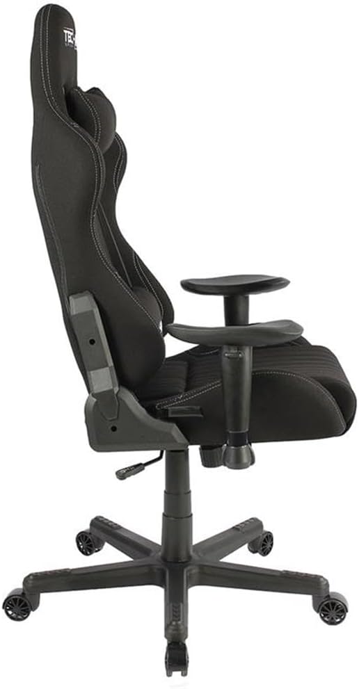 Pemberly Row Sport Ergonomic Racing Game Chair Adjustable Design Black Finish Contoured Support Sleek Gaming Chair for Game Room Comfort