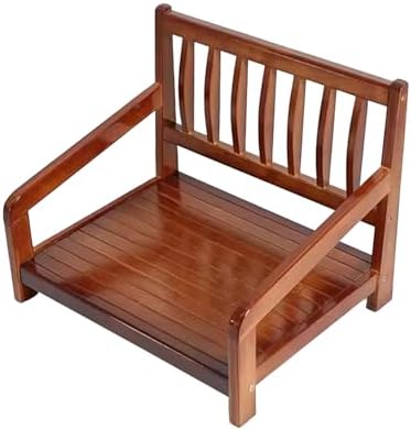 BTZHY Floor Chair Portable Floor Chair with Backrest Japanese Style Wooden Lazy Floor Chair with Armrests Legless Tatami Chair for Bay Window Living Room Bedroom