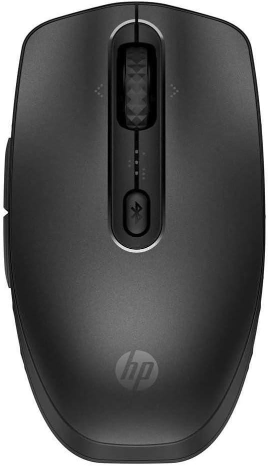 HP 690 Rechargeable Wireless Mouse-Fast Wireless Qi-Charging or USB-C Charging Multi-Devices-3 Bluetooth connectivities Microsoft Swift Pair 4K dpi 4D tilt Wheel Metallic 6 programmable Buttons