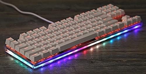 Mechanical Gaming Keyboard87 Keys RGB LED Rainbow Backlit Wired Keyboard for PC/GamerWhite
