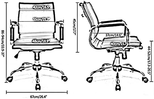 Office Chair Ergonomic Chair Computer Chair PU Gaming Chair Office Chair Conference Chair Gaming Work Chair Backrest Swivel Chair Chair (Color : Brown) Needed