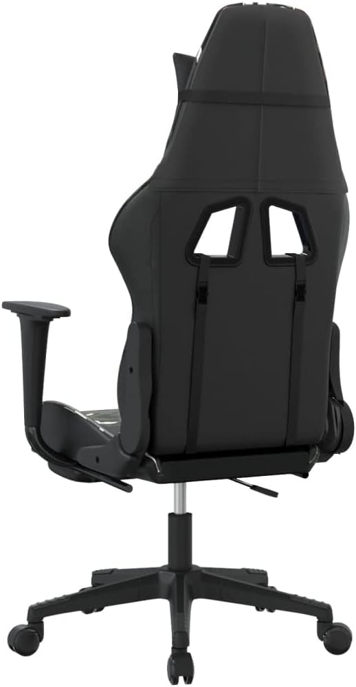 Gaming Chair with Footrest Black Camouflage Faux Leather Ergonomic Reclining Swivel Design for Adults Comfortable Computer Desk Chair