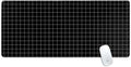Skinit Extra Large Gaming Mouse Pad - Black Grid Design with Stitched Edges Waterproof Non-Slip Rubber Base Desk Mat for Keyboard &amp Mouse 35.75 x 15.4 inches