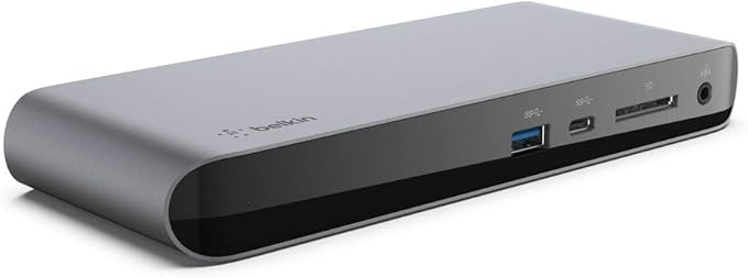 Belkin Thunderbolt 3 Dock Pro w/ Thunderbolt 3 Cable - USB-C Hub - USB-C Docking Station for MacOS &amp Windows Dual 4K @60Hz 40Gbps Transfer Speed 85W Upstream Charging w/ Ethernet SD &amp Aud