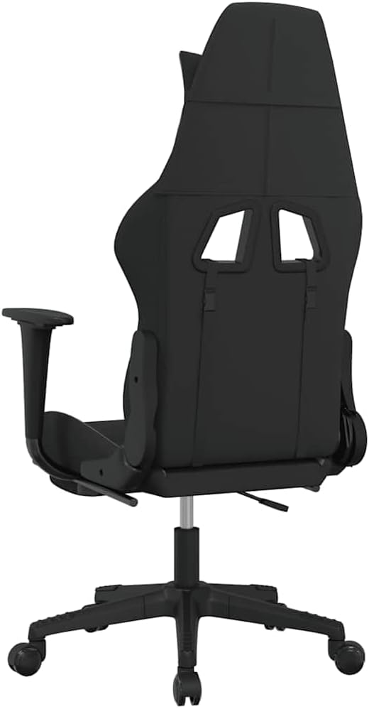 Gaming Chair with Lumbar Support Adjustable Armrests and Footrest - Ergonomic Computer Desk Chair for Gamer Home Office Black and Light Grey - Comfy Seating