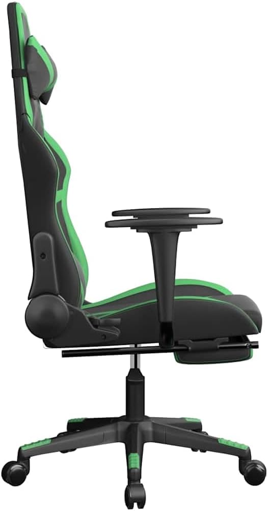 Ergonomic Gaming Chair with Adjustable Height Lumbar Support Swivel Function Footrest for Office Desk Game Room