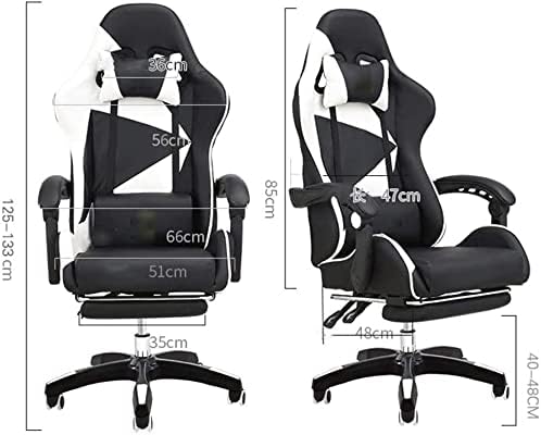 Office Chair E-Sports Chair Ergonomic Video Game Chair Reclining Office Chair Lift Swivel Chair Computer Chair Office Desk Chair (Color : Black White) Needed