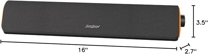 SOULION R50 Bluetooth Computer Speakers 3.5mm PC Sound Bar for Desktop Monitor Wired USB Powered &amp Colorful LED Lights with Switch Button Surround Sound Soundbar PC Spearkers for Computer