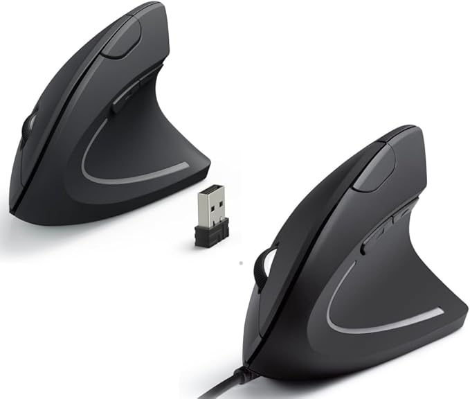 Anker 2.4G Wireless Vertical Ergonomic Optical Mouse&ampAnker Ergonomic Optical USB Wired Vertical Mouse