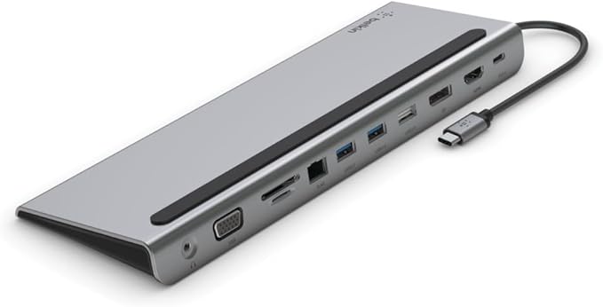 Belkin USB C Hub 11-in-1 Multi-Port Laptop Dock with 4K HDMI DP VGA USB C Docking Station with 100W Power Delivery USB A Gigabit Ethernet SD MicroSD 3.5mm Port For MacBook Pro Air and More