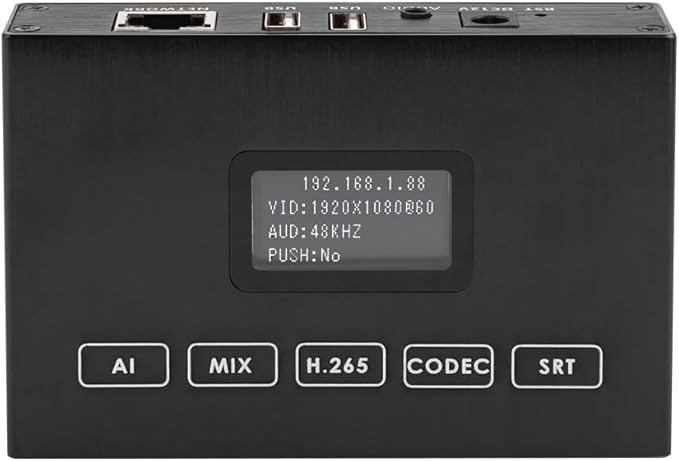 EXVIST H.265 1080P HDMI Video Encoder/Decoder w/Screen USB2.0 for 1080p Webcam Video Decoding from RTSP/TS Feed Compatible with ONV/HK for CCTV Surveillance or Network Video Recorder(NVR)