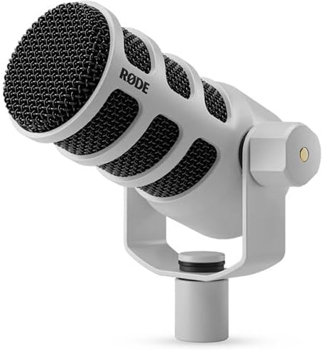 Rode PodMic (White) Dynamic Broadcast Microphone with StreamEye BOOMARM1 Microphone Boom Arm and 10' XLR Cable