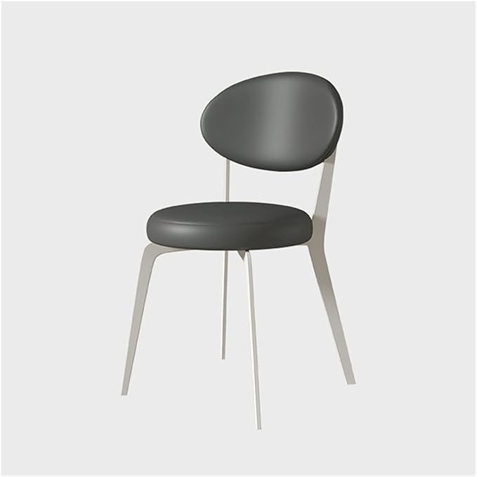 Adjustable Office Computer Chair with Armrest Leather Dining Chair Home Furniture Restaurant Dining Chair Creative Household Dining Chair(White-Black)