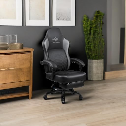 Gaming Chair 400lb Weight Capacity Ergonomic Video Game Chair with Footrest Racing Style Computer Chair with Headrest and Lumbar Support