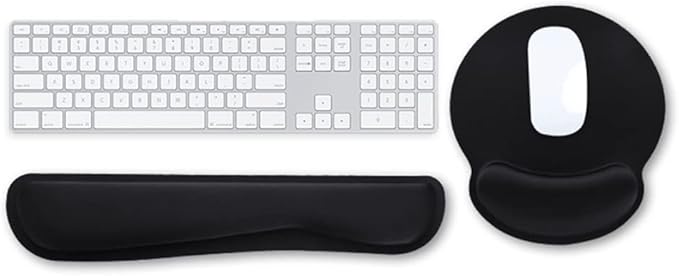 SagaSave Mouse Pad with Wrist Rest Hand Support and Keyboard Support Ergonomic Memory Foam Anti-Slip for Relieving Hand Pressure