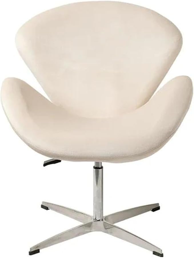 Ergonomic Gaming Chair Rotating Single Person Sofa Internet Celebrity Leisure Chair Yellow Flannel Swivel Computer Office Chair Quiet Cream Breeze Swan Design