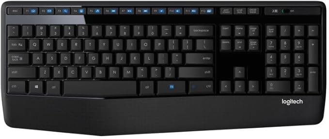 Logitech K345 Wireless Keyboard - Full-Sized Keyboard with Palm Rest 2.4 GHz Wireless USB Receiver - for PC Laptop