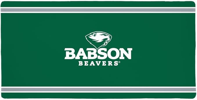 Babson College Beavers Primary Logo Stripes Large Gaming Mouse Pad Desk Mat with Stitched Edges Non-Slip Base for Gamer Home and Office 31.5 x 15.7