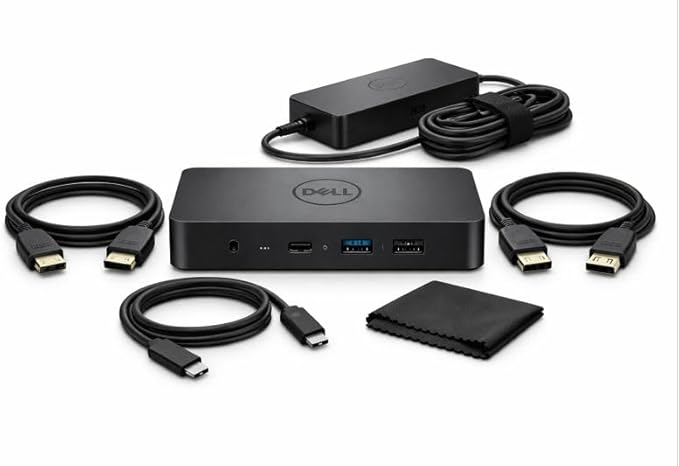 Dell Pro Smart Dock SD25 Bundle – USB C Docking Station with 130W Charging + HDMI Cable USB C Cable DisplayPort Cable + Cleaning Cloth Multi-Display Support 2.5GbE Ethernet Black